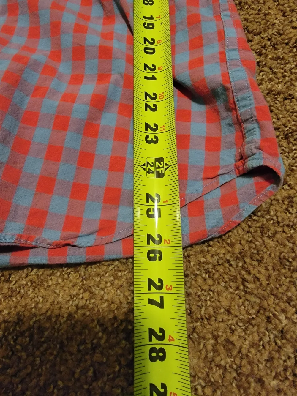 J. Crew Men’s Red and Blue Check Button-Down Shirt Size M